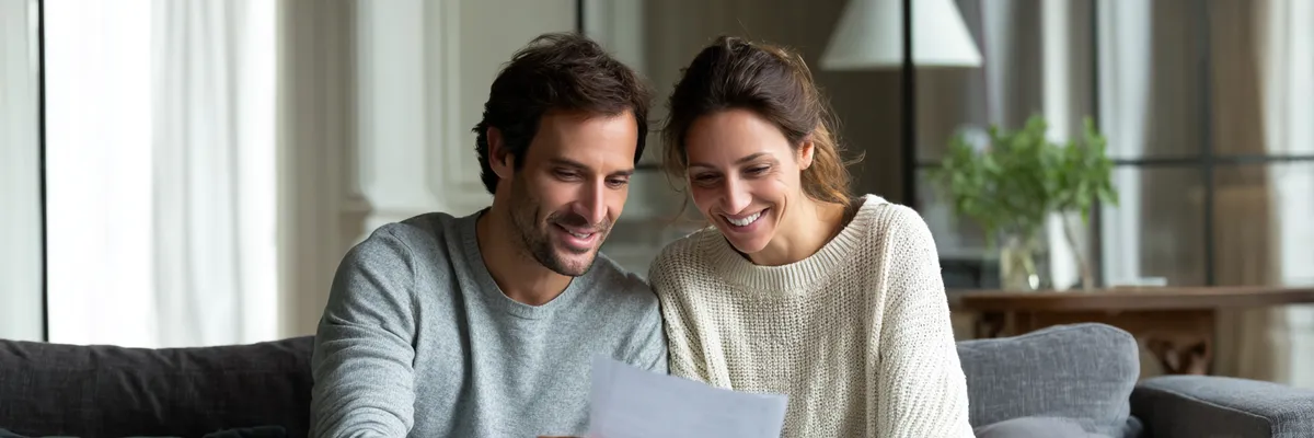 Swiss couple reviewing documents